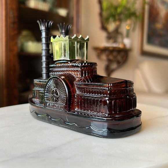 Vintage Avon Side Wheeler Tai Winds After Shave Cologne Decanter Glass Bottle - Picture 6 of 12